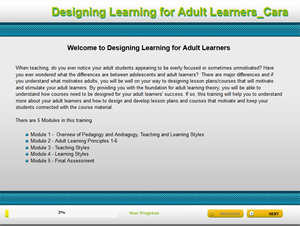 Designing Learning for Adult Learners